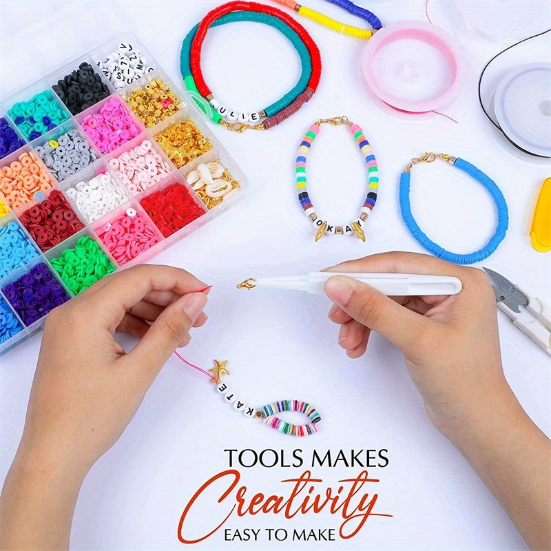 Clay Beads for Bracelet Making, 48 Colors DIY Kit